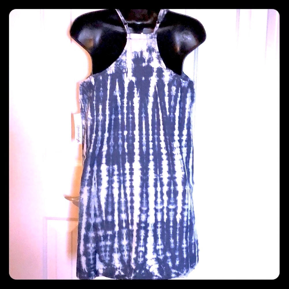 🔴 CLEARANCE🏝️ NWT DENIM COTTON RAZOR-BACK TIE-DYE DRESS/SWIM COVER-UP Womens S M - Picture 8 of 14